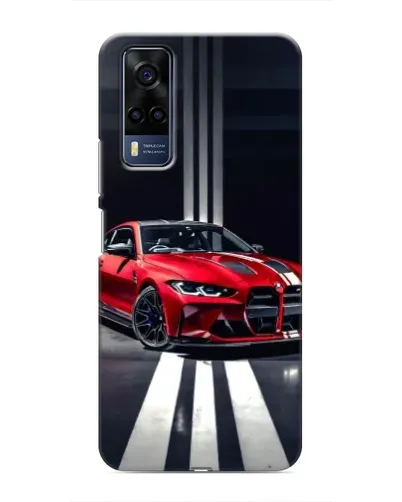 Чехол для Vivo Y51 (2020) с картинкой «Красная BMW на дороге»