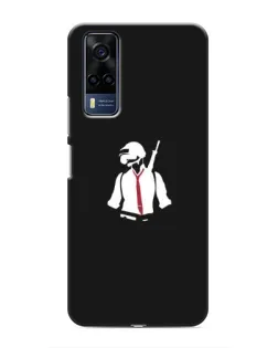 Чехол для Vivo Y51 (2020) с картинкой «PUBG — силуэт воина»
