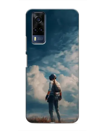 Чехол для Vivo Y51 (2020) с картинкой «Герой PUBG на скале»