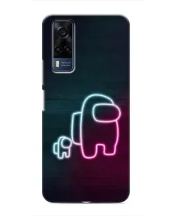 Чехол для Vivo Y51 (2020) с картинкой «Among Us неон-арт»