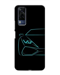 Чехол для Vivo Y51 (2020) с картинкой «Голубой силуэт Lamborghini»