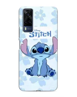 Чехол для Vivo Y51 (2020) с картинкой «Stitch среди цветов»