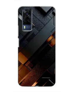 Чехол для Vivo Y51 (2020) с картинкой «Черные геометрические блоки»