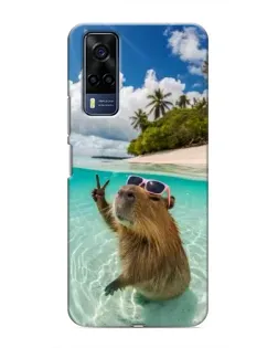 Чехол для Vivo Y51 (2020) с картинкой «Капибара на море» Чехол для Vivo Y51 (2020) с картинкой «Капибара на море»