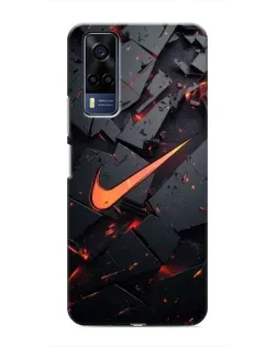 Чехол для Vivo Y53S с картинкой «Nike — эффект разломов»