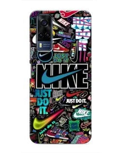 Чехол для Vivo Y53S с картинкой «Яркий коллаж Nike»