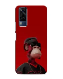 Чехол для Vivo Y53S с картинкой «Bored Ape в красном»