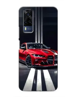 Чехол для Vivo Y53S с картинкой «Красная BMW на дороге»