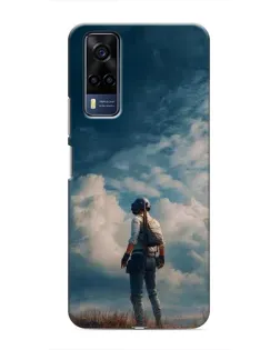 Чехол для Vivo Y53S с картинкой «Герой PUBG на скале»