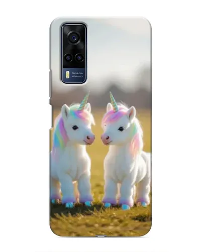 Чехол для Vivo Y53S с картинкой «Пара единорогов»