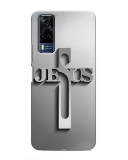 Чехол для Vivo Y53S с картинкой «Металлический крест Jesus»