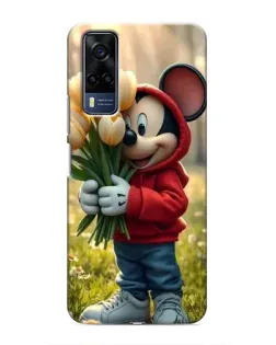 Чехол для Vivo Y53S с картинкой «Микки с тюльпанами»
