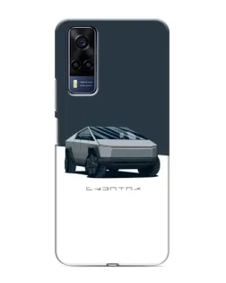 Чехол для Vivo Y53S с картинкой «Серебристый Cybertruck Tesla»