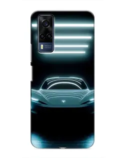 Чехол для Vivo Y53S с картинкой «Tesla в неоне»
