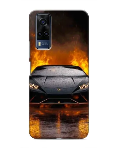 Чехол для Vivo Y53S с картинкой «Lamborghini в огне»
