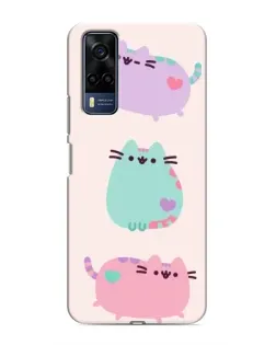Чехол для Vivo Y53S с картинкой «Pusheen трио»