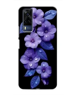 Чехол для Vivo Y53S с картинкой «Фиолетовые цветы с росою»