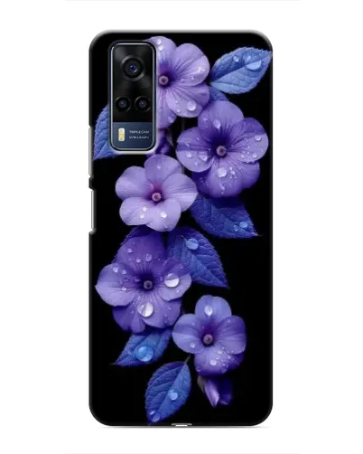 Чехол для Vivo Y53S с картинкой «Фиолетовые цветы с росою»
