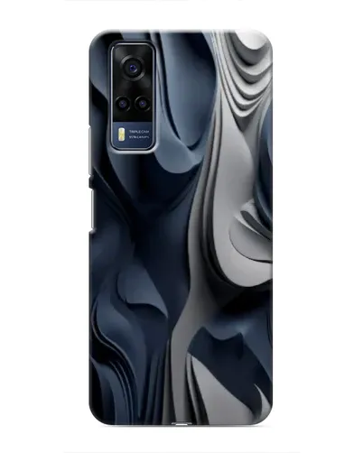 Чехол для Vivo Y53S с картинкой «Объемные синие складки»