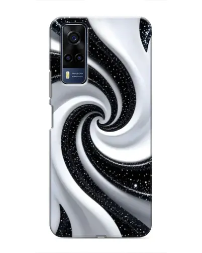 Чехол для Vivo Y53S с картинкой «Черно-белая спираль»