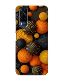 Чехол для Vivo Y53S с картинкой «Объемные оранжевые сферы»