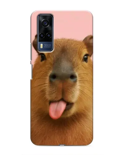 Чехол для Vivo Y53S с картинкой «Капибара с языком»