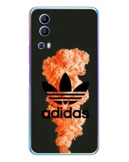Чехол для Vivo Y72 с картинкой «Оранжевый дым Adidas»