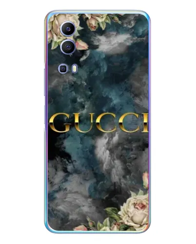 Чехол для Vivo Y72 с картинкой «Абстрактные цветы Gucci» Чехол для Vivo Y72 с картинкой «Абстрактные цветы Gucci»