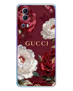 Чехол для Vivo Y72 с картинкой «Gucci — бордовые розы»