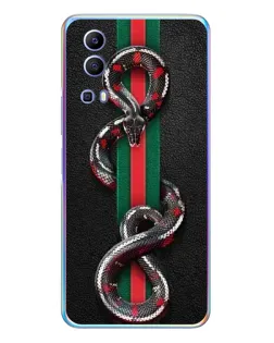 Чехол для Vivo Y72 с картинкой «Gucci — змея на полосе»