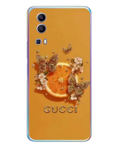 Чехол для Vivo Y72 с картинкой «Gucci — золотые бабочки» Чехол для Vivo Y72 с картинкой «Gucci — золотые бабочки»