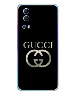 Чехол для Vivo Y72 с картинкой «Gucci — золото на черном»