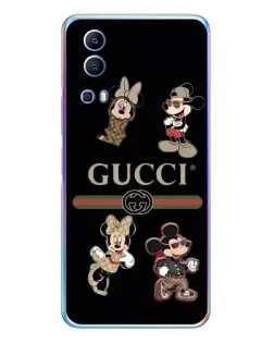 Чехол для Vivo Y72 с картинкой «Gucci — герои Disney и монограмма»