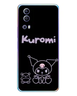 Чехол для Vivo Y72 с картинкой «Kuromi — черный минимализм»