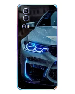 Чехол для Vivo Y72 с картинкой «Взгляд BMW с синими фарами»