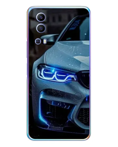 Чехол для Vivo Y72 с картинкой «Взгляд BMW с синими фарами»