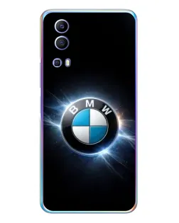 Чехол для Vivo Y72 с картинкой «BMW — неоновое сияние»