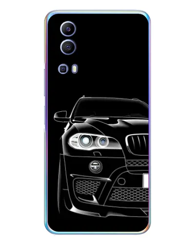 Чехол для Vivo Y72 с картинкой «Темный силуэт BMW»