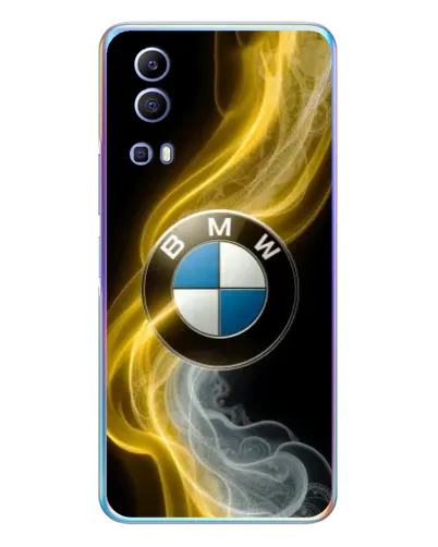 Чехол для Vivo Y72 с картинкой «Золотистый дым BMW»