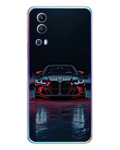 Чехол для Vivo Y72 с картинкой «BMW на мокрой дороге»