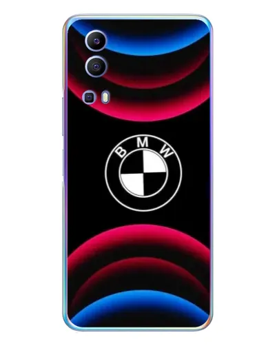 Чехол для Vivo Y72 с картинкой «Логотип BMW и неоновые дуги»