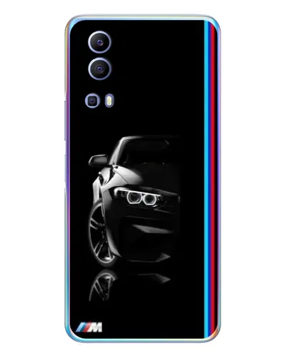 Чехол для Vivo Y72 с картинкой «Силуэт BMW в темноте»