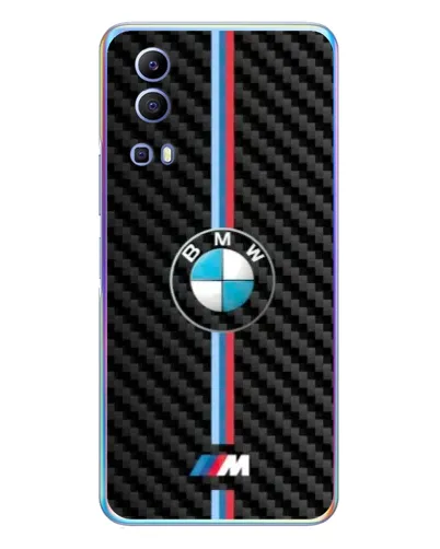 Чехол для Vivo Y72 с картинкой «Эмблема BMW и карбон»