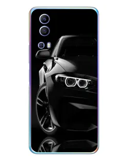 Чехол для Vivo Y72 с картинкой «Черная BMW — профиль»