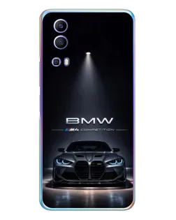 Чехол для Vivo Y72 с картинкой «BMW сквозь ночной город»