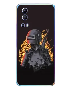 Чехол для Vivo Y72 с картинкой «PUBG — огненный силуэт»