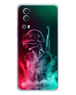 Чехол для Vivo Y72 с картинкой «PUBG — огненный воин»