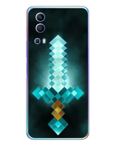 Чехол для Vivo Y72 с картинкой «Алмазный меч неон»
