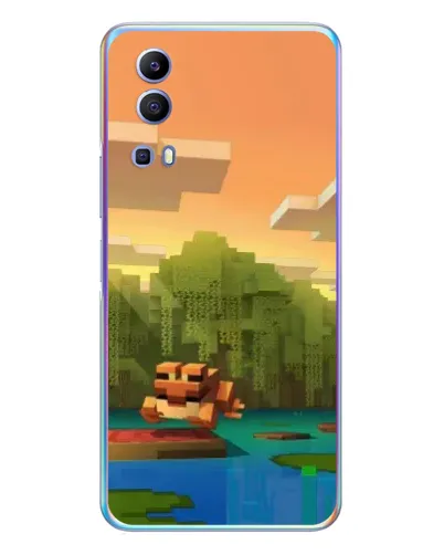 Чехол для Vivo Y72 с картинкой «Майнкрафт закат солнца»