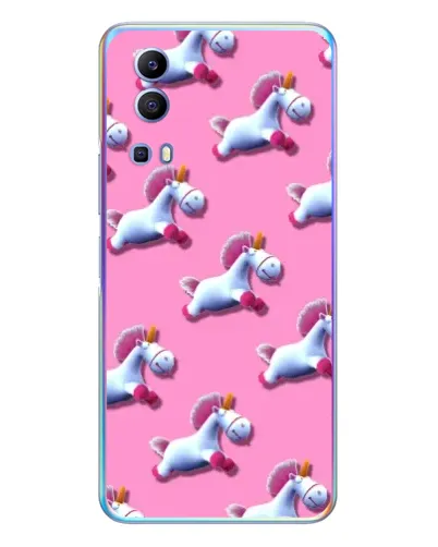 Чехол для Vivo Y72 с картинкой «Единороги на розовом»